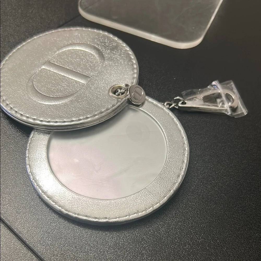 Dior Metallic Silver Round Pouch - Picture 2 of 5